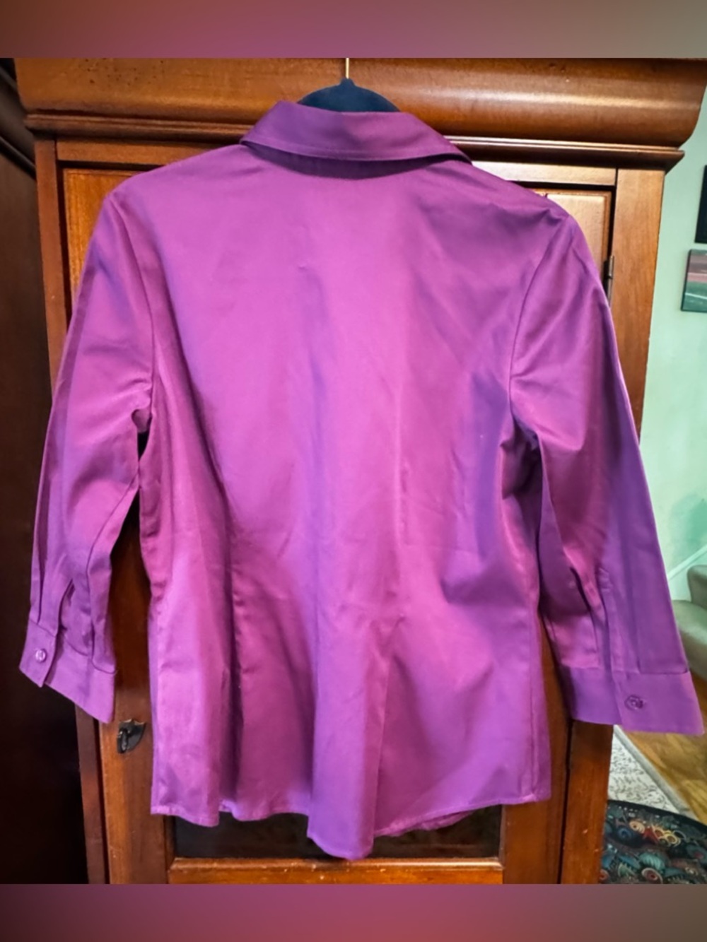 Van Heusen Studio NWT Wood Violet Stretch Shirt size Medium - Picture 2 of 8